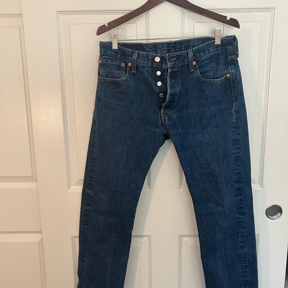 Levi's Dark Blue Straight Jeans 501 32X30